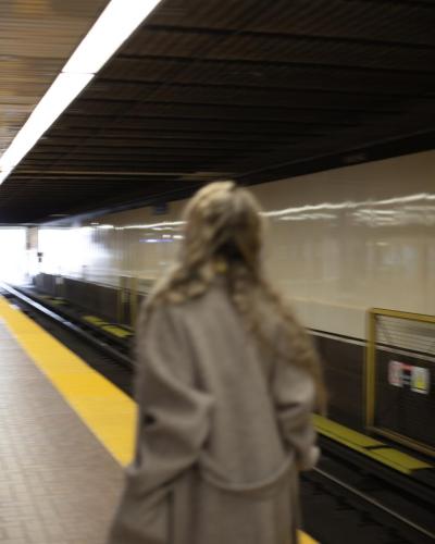 A Girl's back in the subway